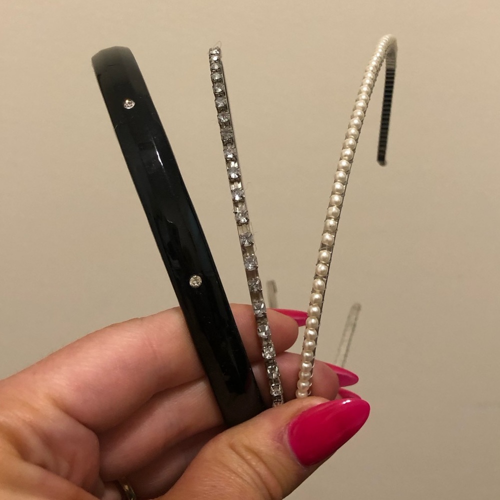 Set of 3 headbands - Pearl and rhinestones